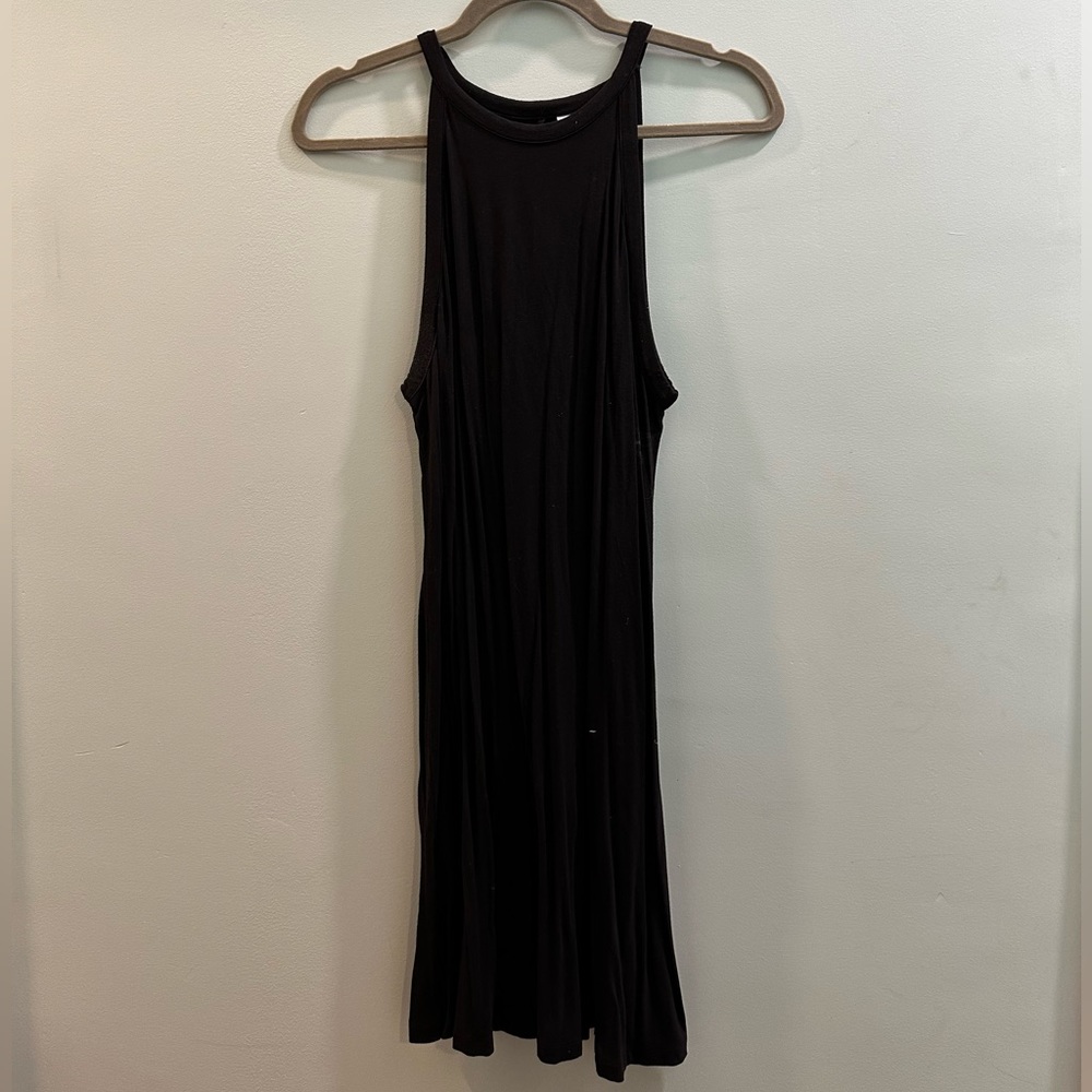 Cute simple black dress with high neck